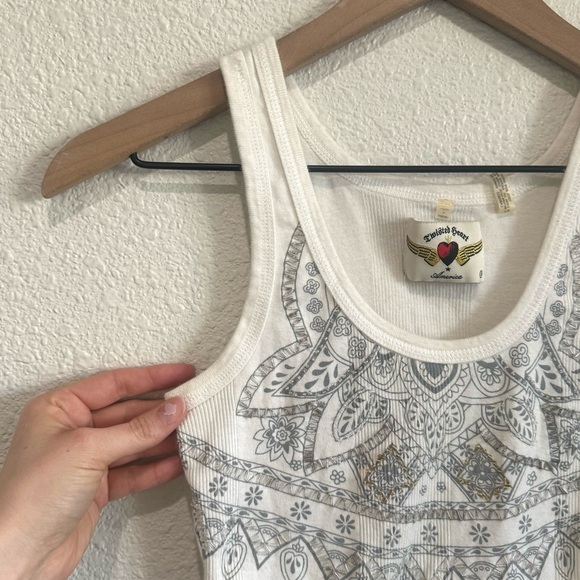 VTG Twisted Hearts Womens Small Y2K Beaded Boho Gothic Tank Top Preppy Geometric - Picture 7 of 9